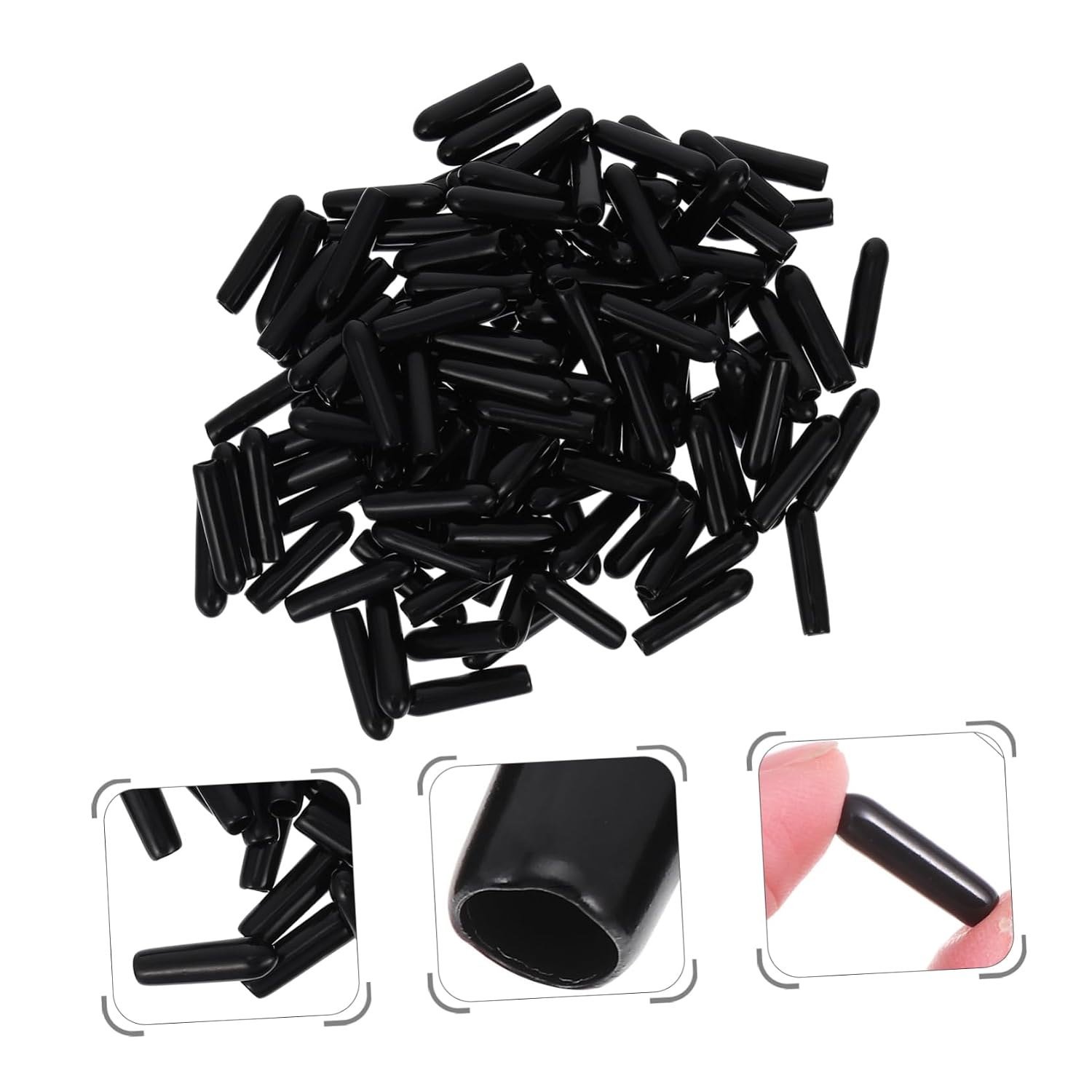 Luxshiny 500 PCS Round End Caps for Automotive Carburetor Vacuum Plugs Soft PVC Hose Caps for Manifold Waterproof and Dustproof