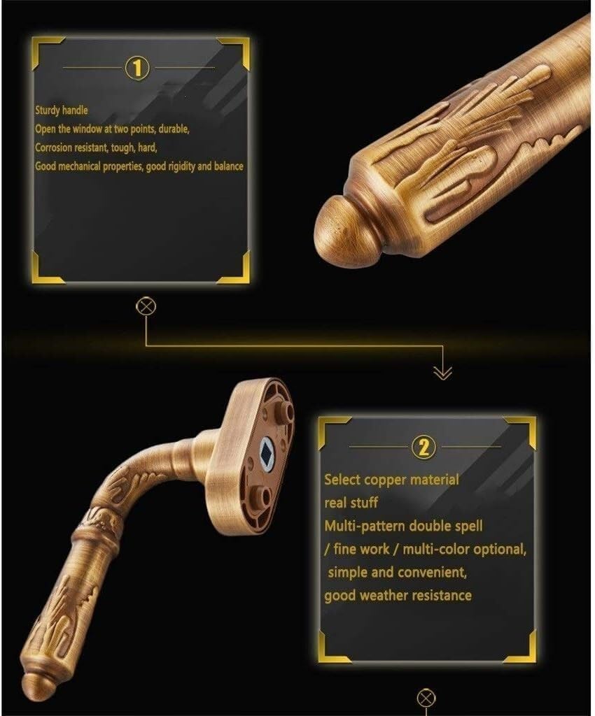 EFARMA Window Locking Handles, 1PCS Door and Window Knob Handle, Pure Copper Plating Polishing Swinging Window Hardware Door and Window Handle (Color : B) (Color : C) (Color : F) (Color : C)