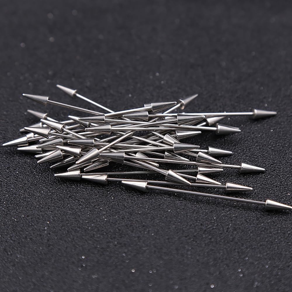2Pcs 14G Spike Industrial Piercing Jewelry for Women Men 316L Surgical Steel Industrial Barbell Cartilage Earrings Minimalist Cartilage Piercing Jewelry - Image 4