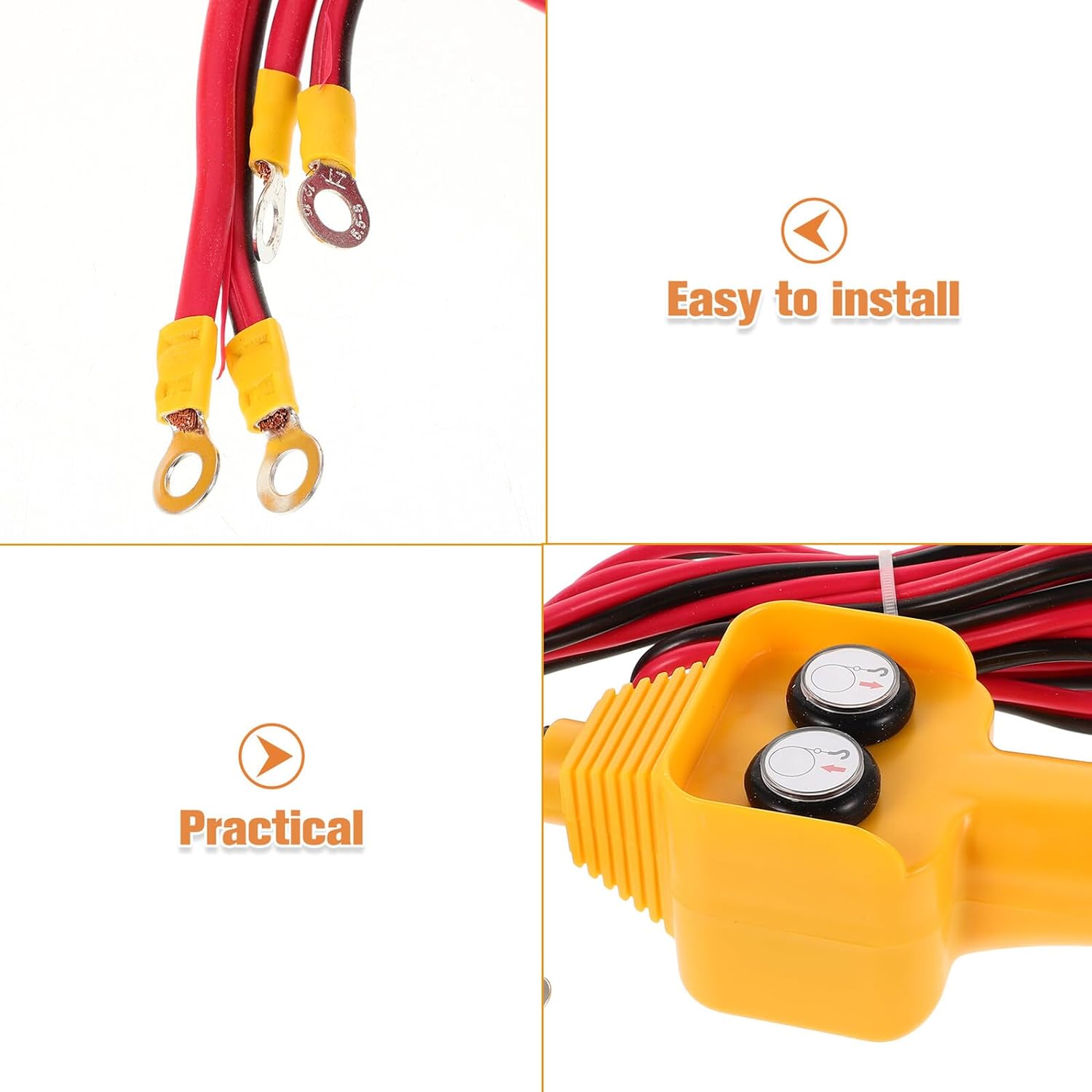 Replacement Winch Switch Parts Hand Control Assembly with Relay for Electric Winch Remote Control Plastic Remote Switch Compatible with Multivoltage