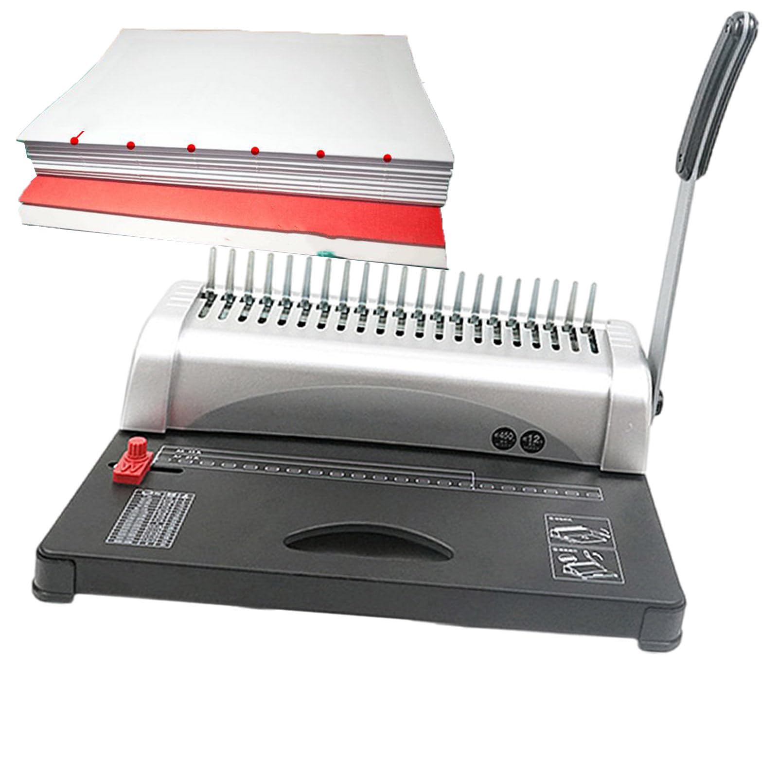 Rilegatrice Manuale A 21 Fori, Rilegatrice A Pettine A4/A5, Rilegatrice A Spirale Con Pulsante Di Regolazione, Rilegatrice A Pettine Per Uso Commerciale/Domestico/Ufficio -Braccio D'arco