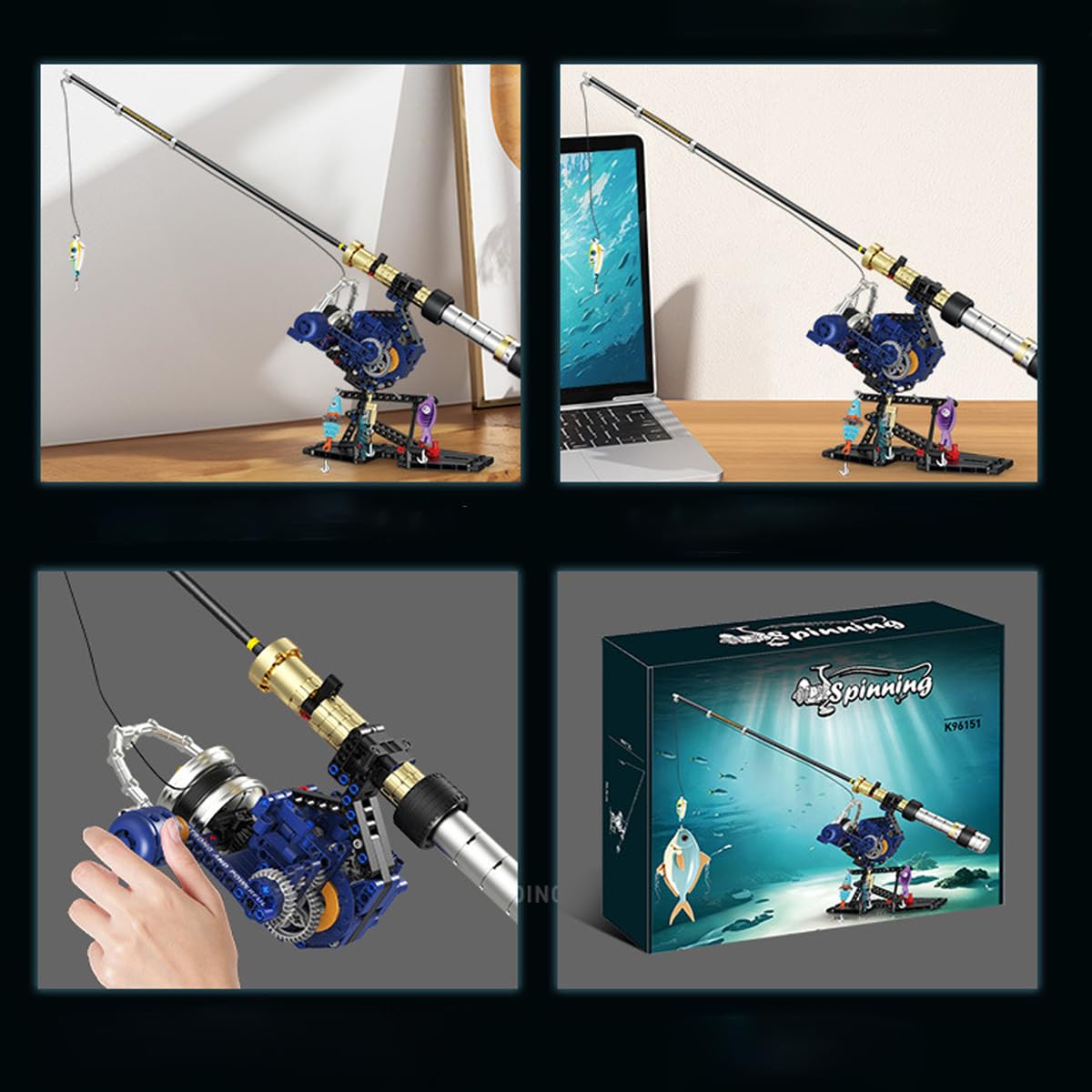 Technik Angelruten Bausatz, 6151 Klemmbausteinen STEM Konstruktionsspielzeug, Entworfen für Angelbegeisterte, Geeignet für Erwachsene als Geschenk zur Wohnraumdekoration (6151)