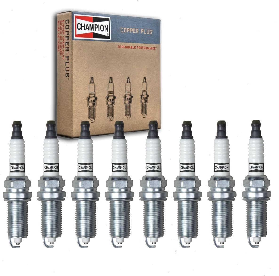 8 pc Champion Intake Side Copper Plus Spark Plugs compatible with Dodge Ram 1500 4.7L V8 2008-2010