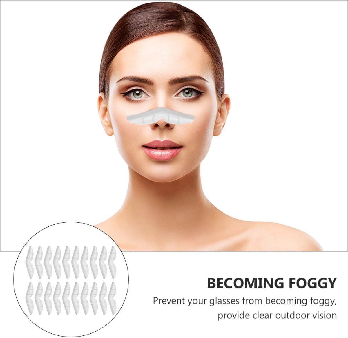 SUPVOX 20Pcs Mask Nose Bridge Strips Silicone Seal Nose Pad Mask Inner Support for Breathable Face Accessories Suitable for DIY Cloth