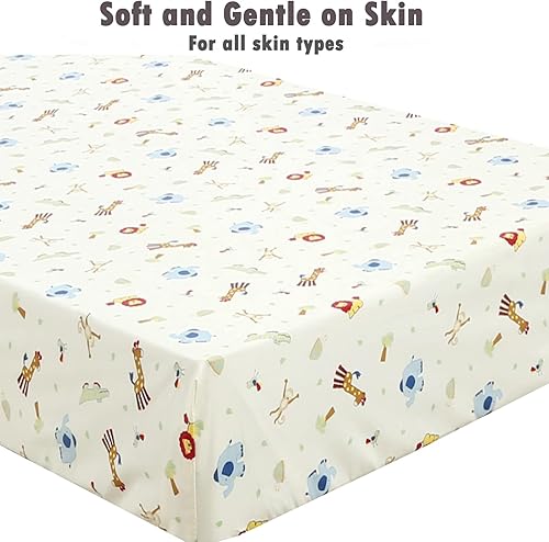 Miniatura 4 de Danica Paquete de 3 sábanas bajeras para cuna de bebé, 100% algodón, para niños y niñas, sábanas estándar para colchón para cuna y niño pequeño, 28