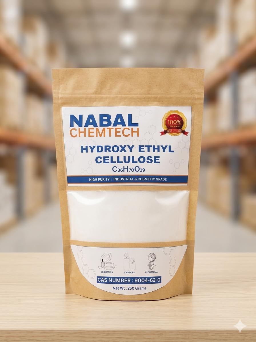 Nabal Chemtech Hydroxy Ethyl Cellulose Powder (250g) – High Purity HEC Thickener & Gelling Agent | Premium Cosmetic, Candle & Industrial Grade Rheology Modifier-image-49