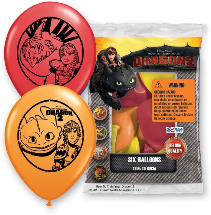 DreamWorks 12" How To Train Your Dragon 2 6 Balloons, Assorted