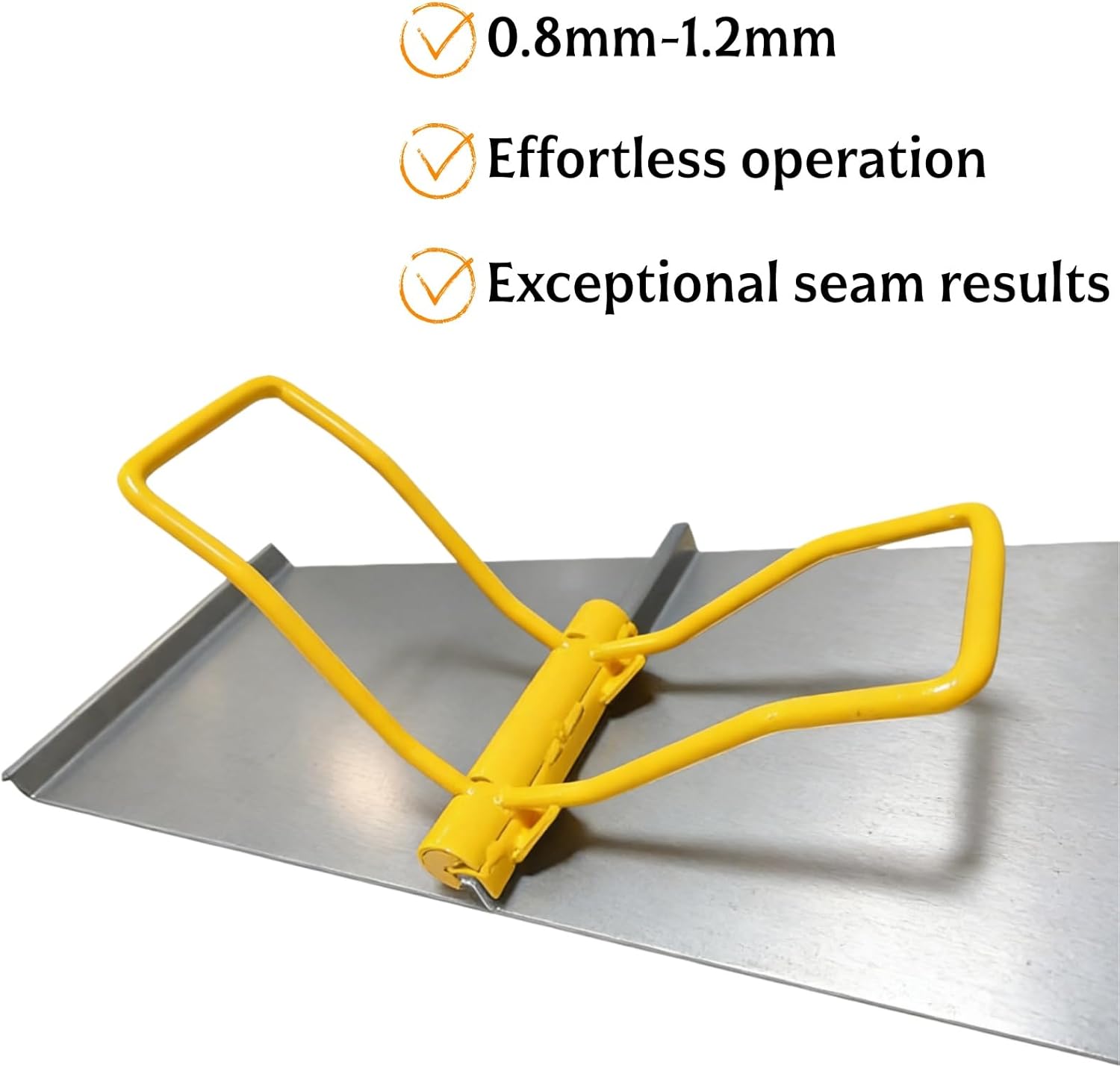 Standing Seam Roofing Hand Seamer - 90 Degree Vertical Seam Locking Tool for Metal Sheets, Heavy Duty Bender Compatible with 0.8-1.2mm Thick Metal Panels