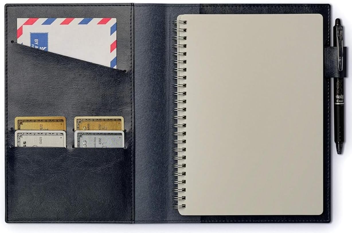 Atlas Designs Ultra Slim Midnight Blue Vegan Leather Folio Notebook Cover (Executive Size)