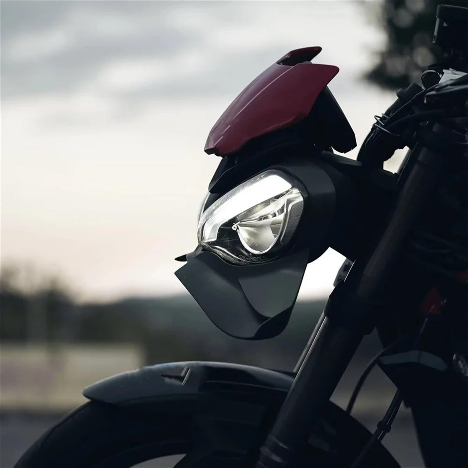 Alerón Delantero Aerodinámico para Street Triple 765 R RS 2025 2020-2024, Alerones Frontales De Fuerza Descendente, Winglet Cubierta carenado(Fibra de Carbon)
