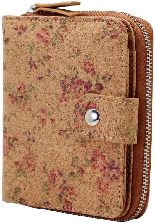 Cork Wallet, Women‘s Purse Slim Zipper Design with Card Holder Coin Pocket Purse Eco-friendly Gift