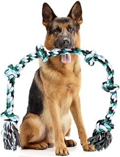 COZY PUPPIES Large Dog Rope Toys for Aggressive Chewers - Cotton Rope Dog Chew Toys for Tug of War and Training Price In India