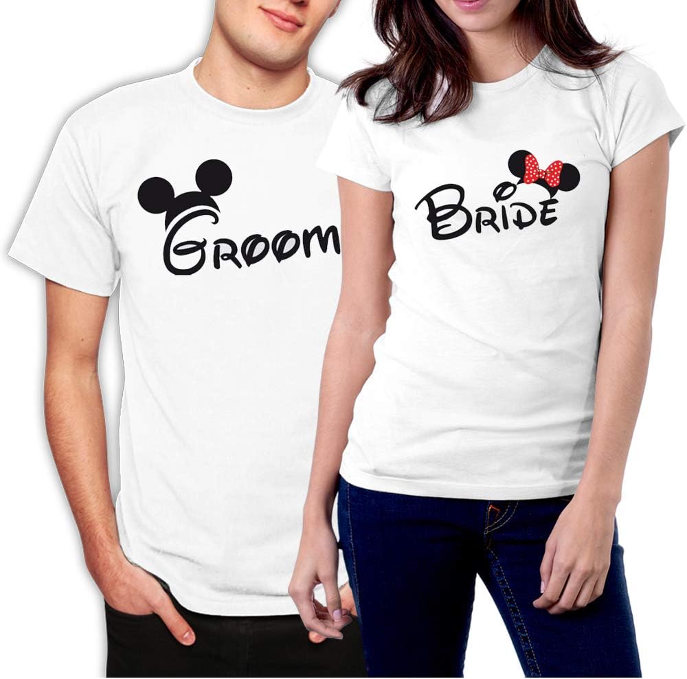Matching Couple Shirts Set for Groom and Bride Newlywed T-Shirts