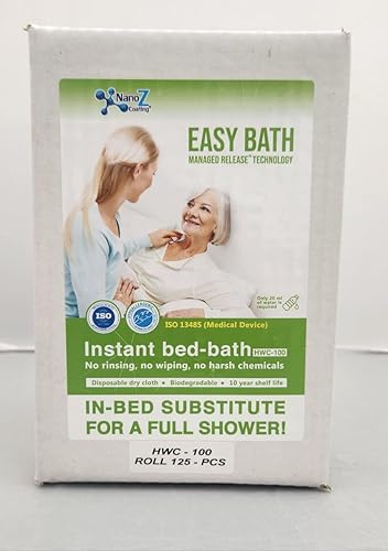 Miniatura 5 de Easy Bath - Toallitas de baño 100% biodegradables sin enjuague, hipoalergénicas con tecnología de liberación administrada, ducha completa con solo