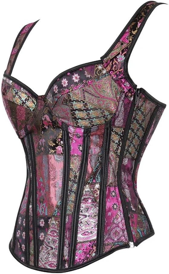 Corset Top Women Lingerie Bustier Zipper Strap Plus Size Ladies Basques
