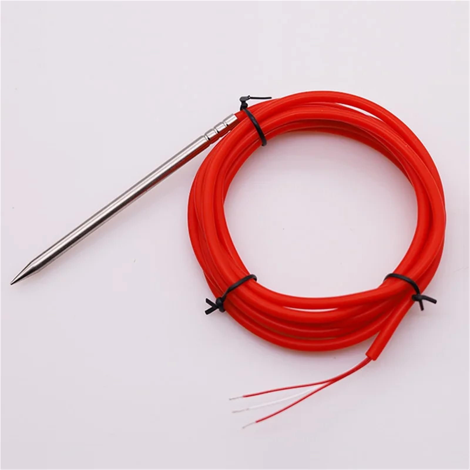 Sonda de sensor de temperatura tipo aguja con alambre de silicona suave rojo PT100 PT1000 detector térmico (PT1000)