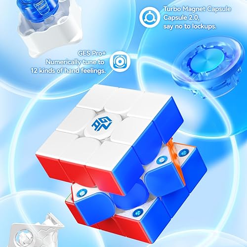 Miniatura 8 de HELLOCUBE GAN 356 M 3x3 Magic Speed Cube sin adhesivo, 3x3 pulgadas, cubo magnético 356M (versión estándar con GES)