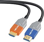 Câble HDMI Long 8K 4K 50ft, Câble HDMI 2.1 Fibre Optique 48Gbps Ultra Haute Vitesse Prend en charge 8K 60hz 4K 120hz HDR eARC CL3 en Mur Compatible avec PS5, Xbox, PC, Projecteur, Moniteur, HDTV, Apple Roku TV Box
