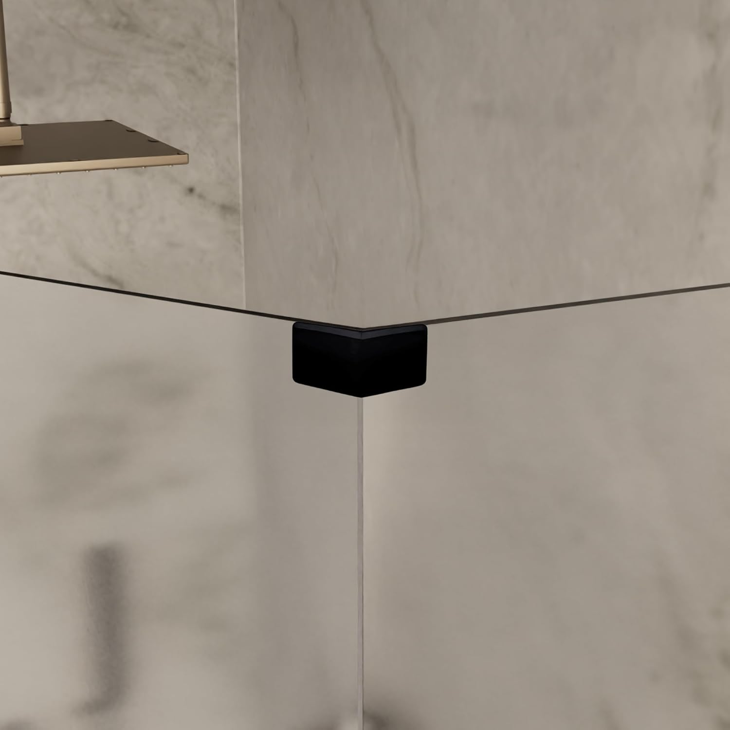 Brixwell BGTG135MBL Matte Black Beveled 135 degree Glass-to-Glass Clamp