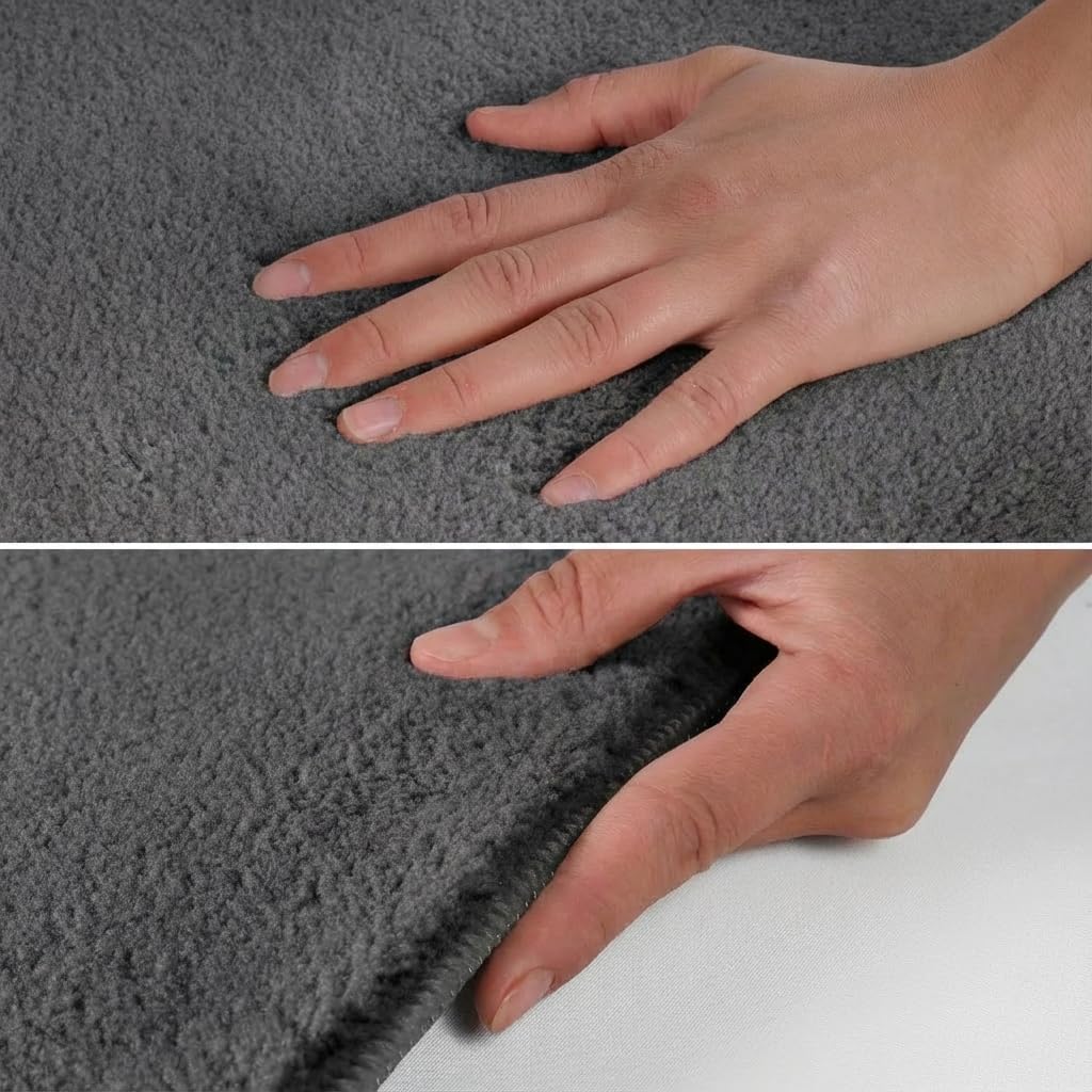 Jimri Alfombra mullida de Pelo Corto de para el hogar, Oficina, Cocina, Entrada, Pasillo, Sala de Estar, Lavable a máquina, Antideslizante, Lavable - Antracita, 200 x 280 cm