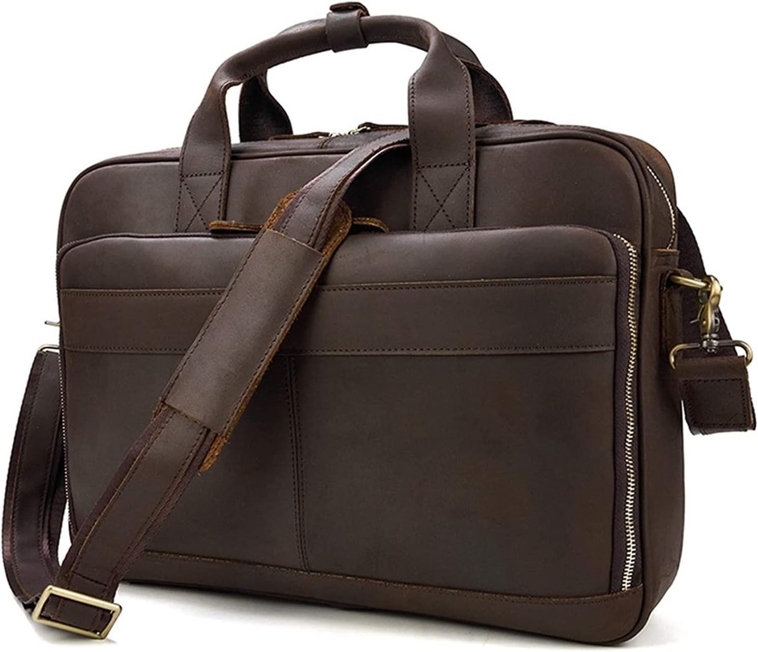 15inch Laptop Portfolio Crossbody Shoulder Handbag Leather Messenger Satchel Bag Business Briefcase Office bag