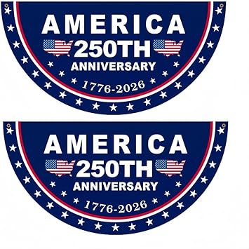 2 PACK 250th Anniversary USA Flag merchandise 1.5X3 FT Fan american bunting banner for Outdoor indoor Decorations