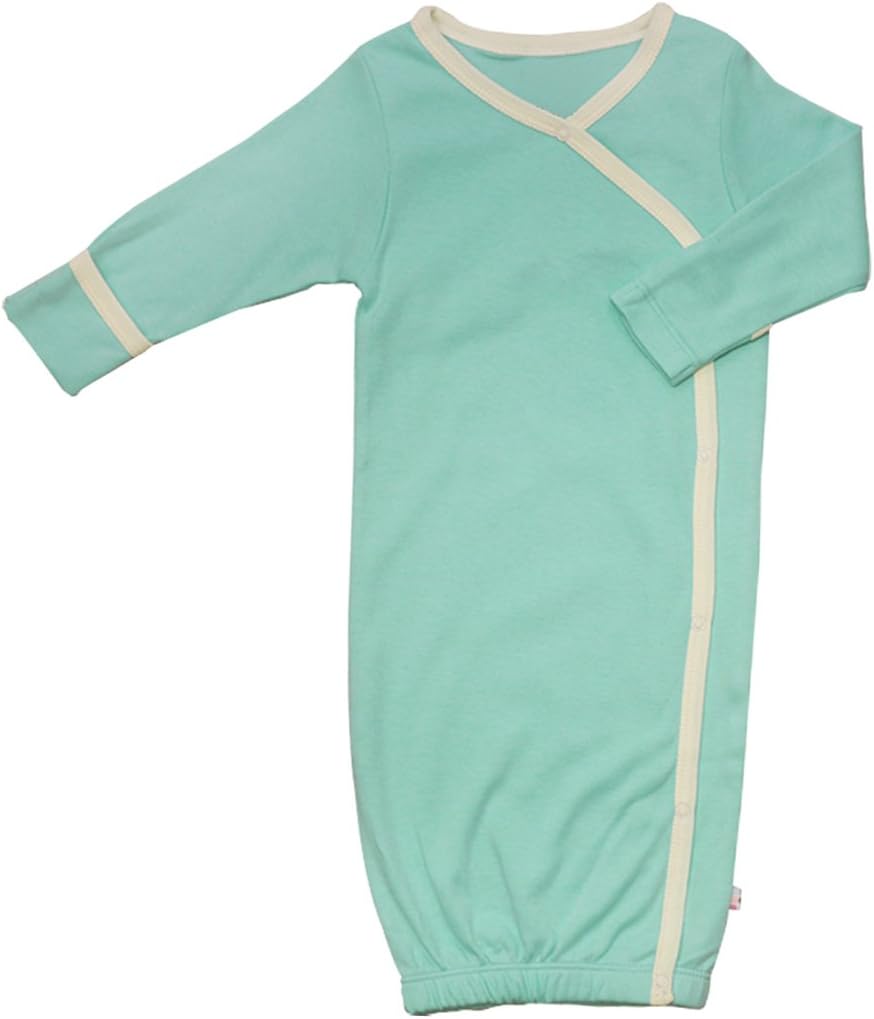 Babysoy Organic Newborn Baby Kimono Wrap Around Snap Sleeper Gown Bundler