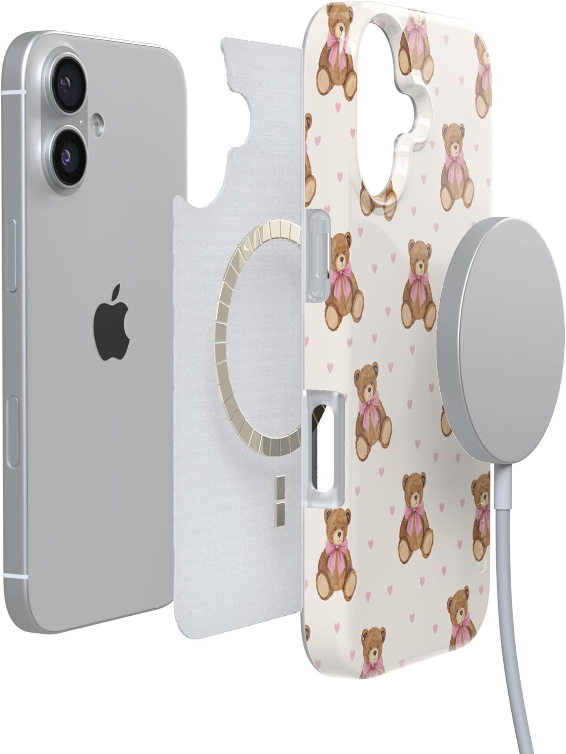 Casely iPhone 17 Case | Cuddle Up | Teddy Bear | Compatible with MagSafe | Classic Ultra Slim Design