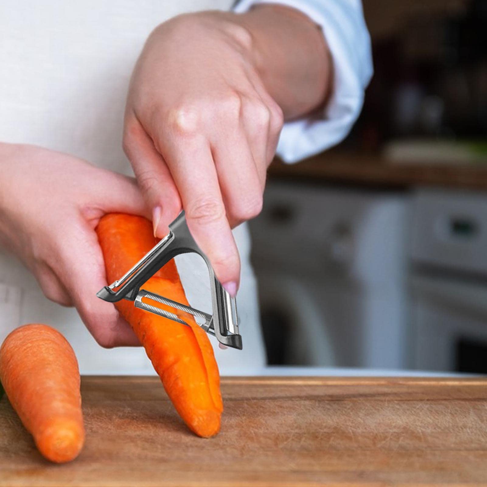 Sbucciapatate In Acciaio Inox Ergonomico | Pelapatate E Affettatrice Per Verdure, Aglio E Mango