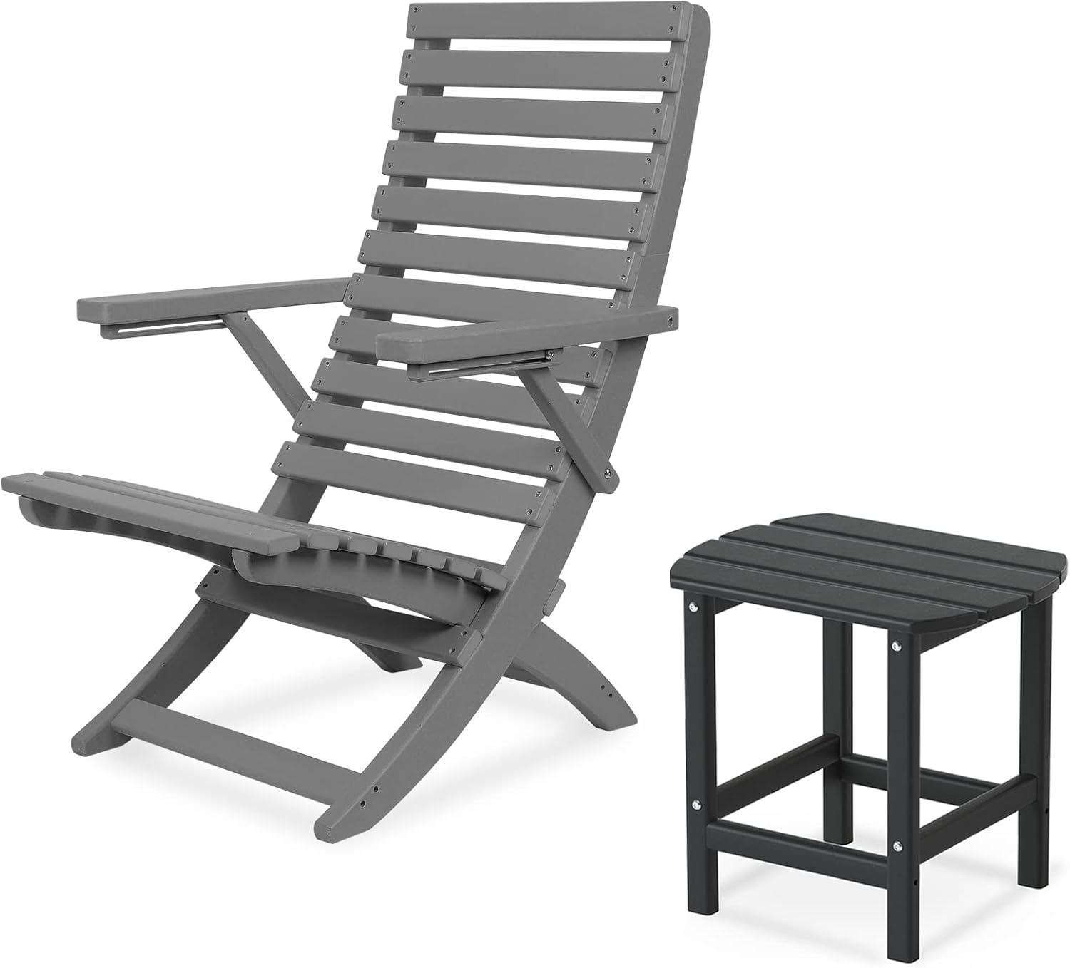 DAILYLIFE Side Table & Patio Chairs, Resin Outdoor Chairs