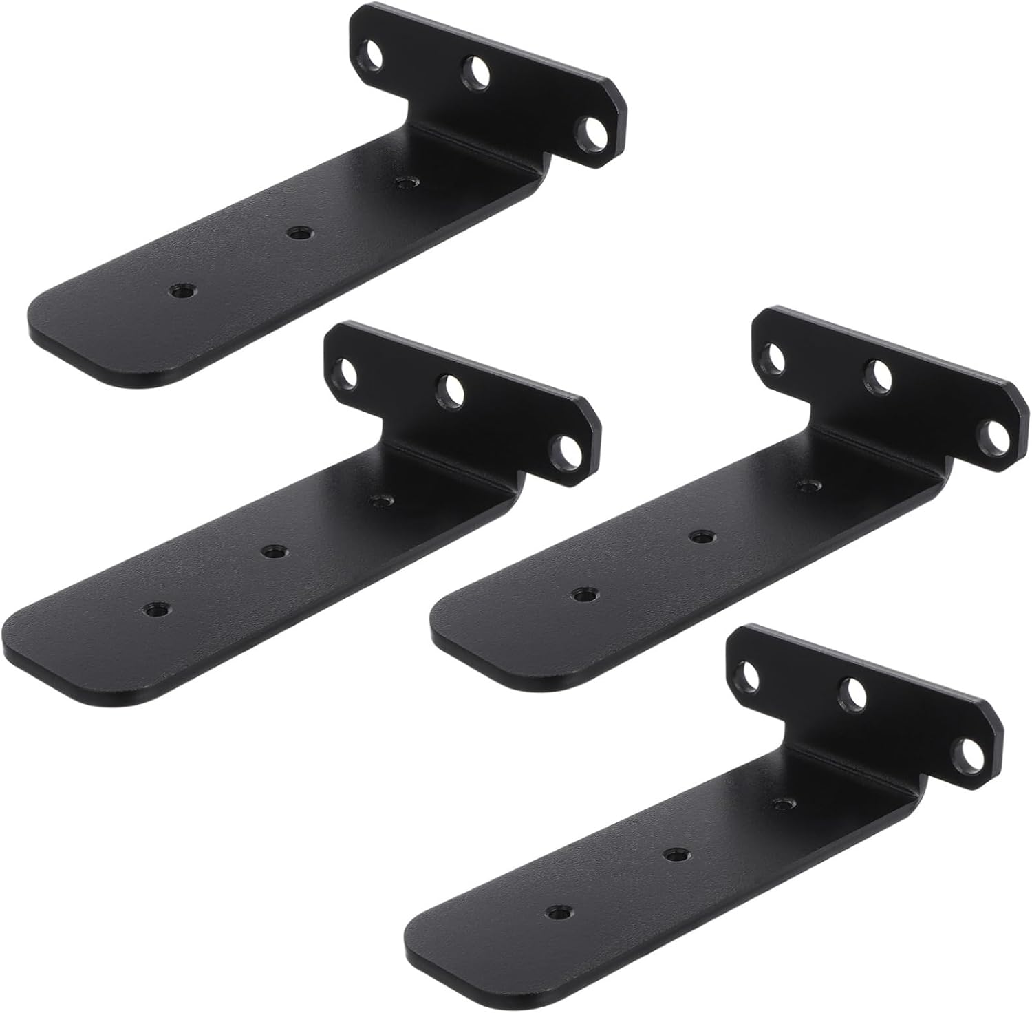 4Pcs Shaped Wall Shelf Brackets Heavy Duty Metal Corner Brackets for Floating Shelves Hidden Installation Rounded Edges for Home Office Kitchen and Bathroom Use