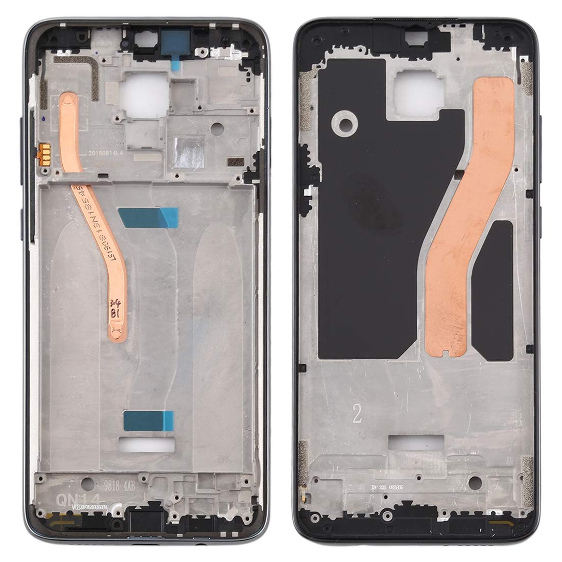 BringUAll Replacement LCD Display Frame Middle Chome Compatible with Xiaomi Redmi Note 8 Pro Black