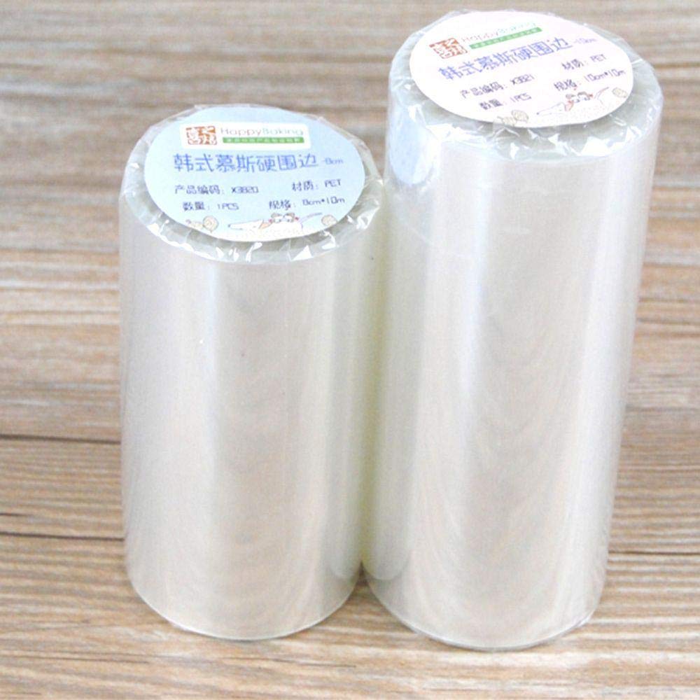 10 m Trasparente Mousse Trasparente Bordo Circostante Avvolgimento Nastro Per Cottura Torta Collare Rotolo Confezione Strumenti per decorazione torta fai da te, 10 cm