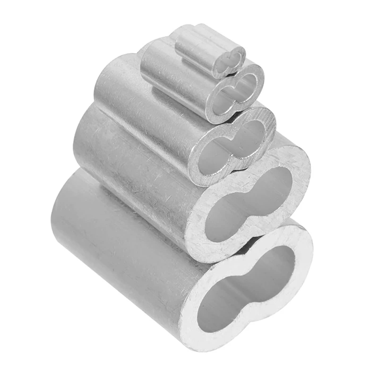Anello a crimpare in alluminio, Confezione di manicotti a crimpare for cavi in ​​alluminio a doppio foro, puntali M1-M12(M3 200pcs)
