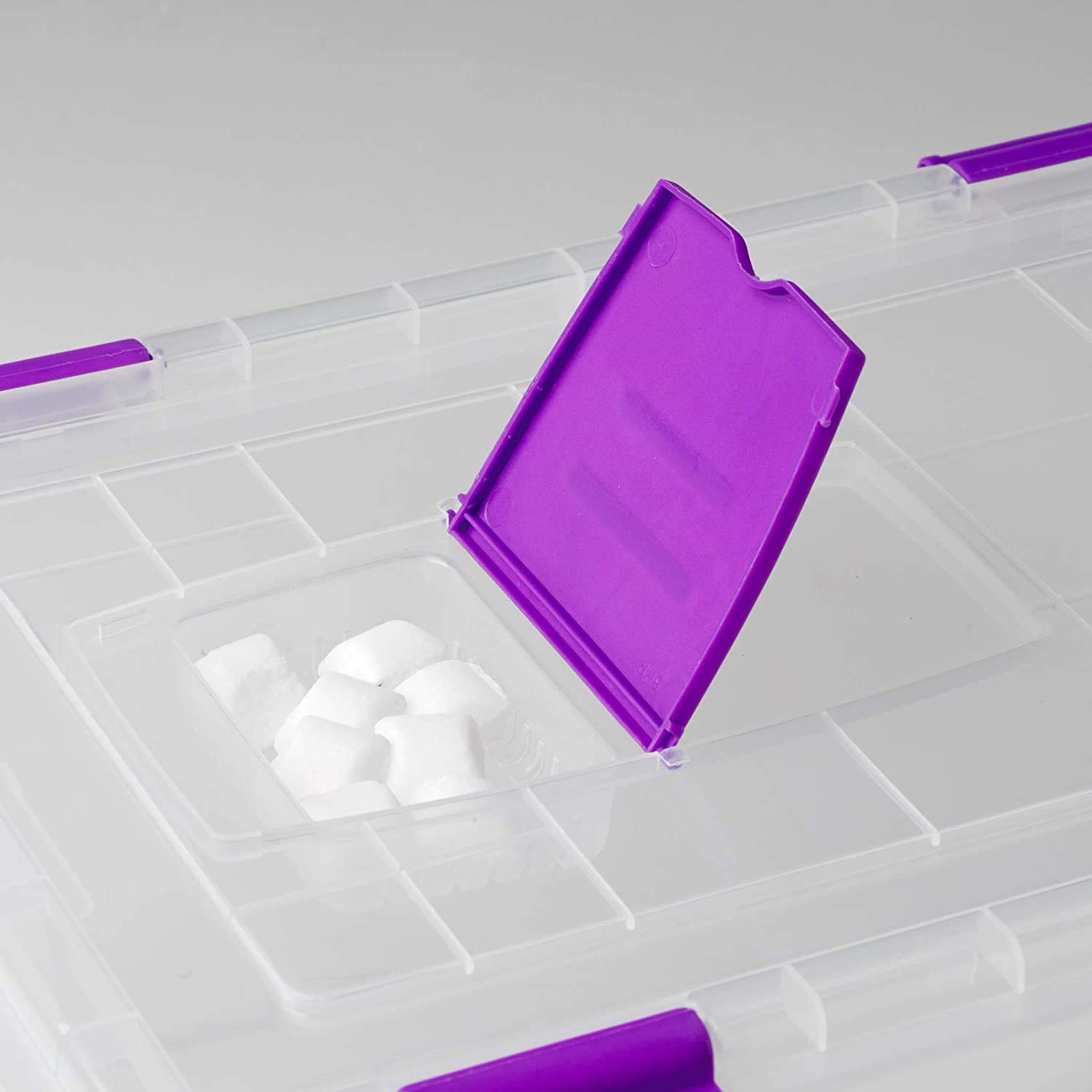 COM-FORT HOUSE | Caja de Almacenaje | Caja de Plástico Transparente | Cierre de Clip Robusto | Capacidad de 20 litros | Medidas 470 x 320 x 195 mm | Lote de 6 Unidades