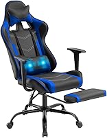 Vista 14 de Silla de juegos grande y alta, silla ergonómica de escritorio para computadora, cómoda silla de oficina ajustable de altura ajustable con soporte