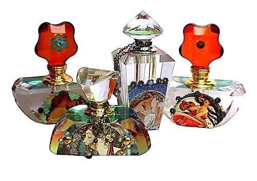 Vintage Art Nouveau Glass Perfume Bottle with Dauber Stick - Elegant Romantic Bedroom Decor Gift for Her - Image 6