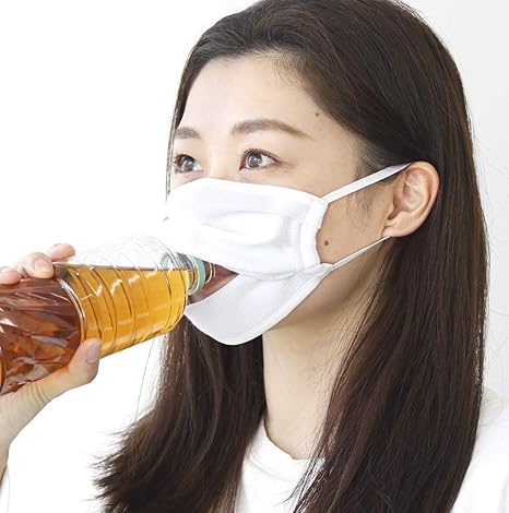 Amazon マスク 口開き ぱっくり 口 飲食 ジム 介護 運動 喫煙 タバコ 飲食 白 洗える 日本製 スポーツ ランニング ホワイト 男性 女性 大きいサイズ 接触冷感 クール Splash Blocker 4 White L Klon