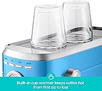 Vista 4 de CASABREWS CM5418 Cafetera espresso de 20 bares, cafetera de acero inoxidable con varita espumadora de leche, cafetera profesional con tanque de agua