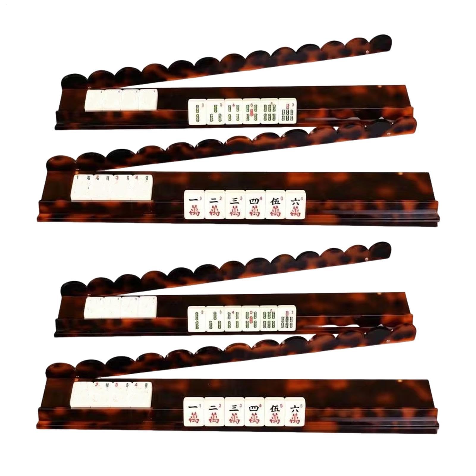 Magnetyczny mahjong z suwakami, 4 sztuki, akrylowy z | Akrylowy stojak mahjong w kształcie muszli do gry w podróż stół impreza lato zajęcia na świeżym powietrzu