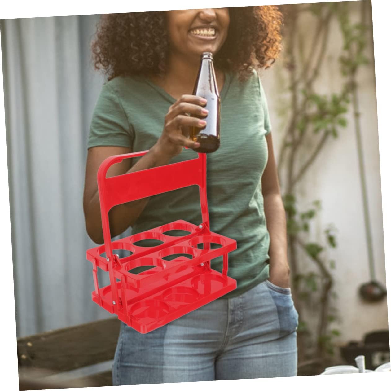 Foldable Handheld Beer Bottle Carrier Portable Rack for Barbecues Picnics and Parties Reusable Beverage Holder for Beer Bottles