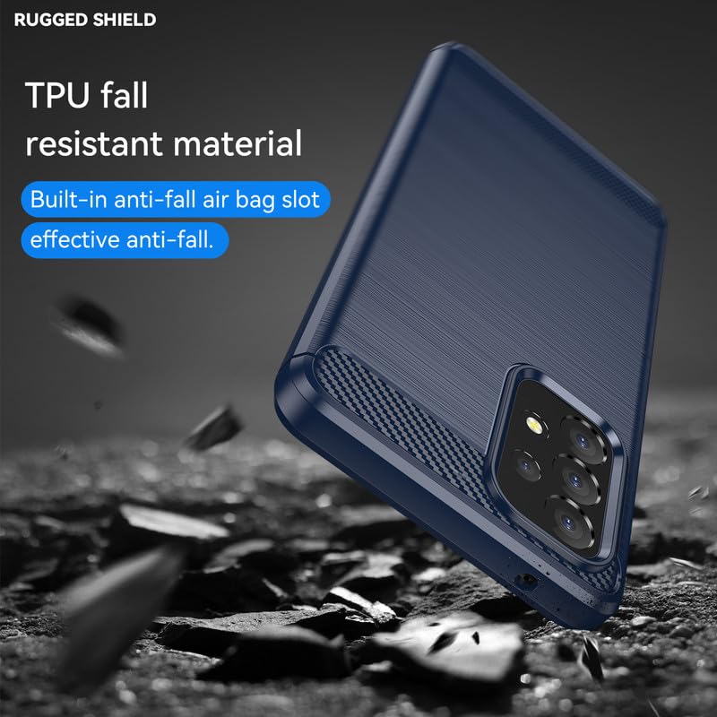 Image of Hybrid Carbon Fiber Back Case for Samsung Galaxy A53 5G (Blue)