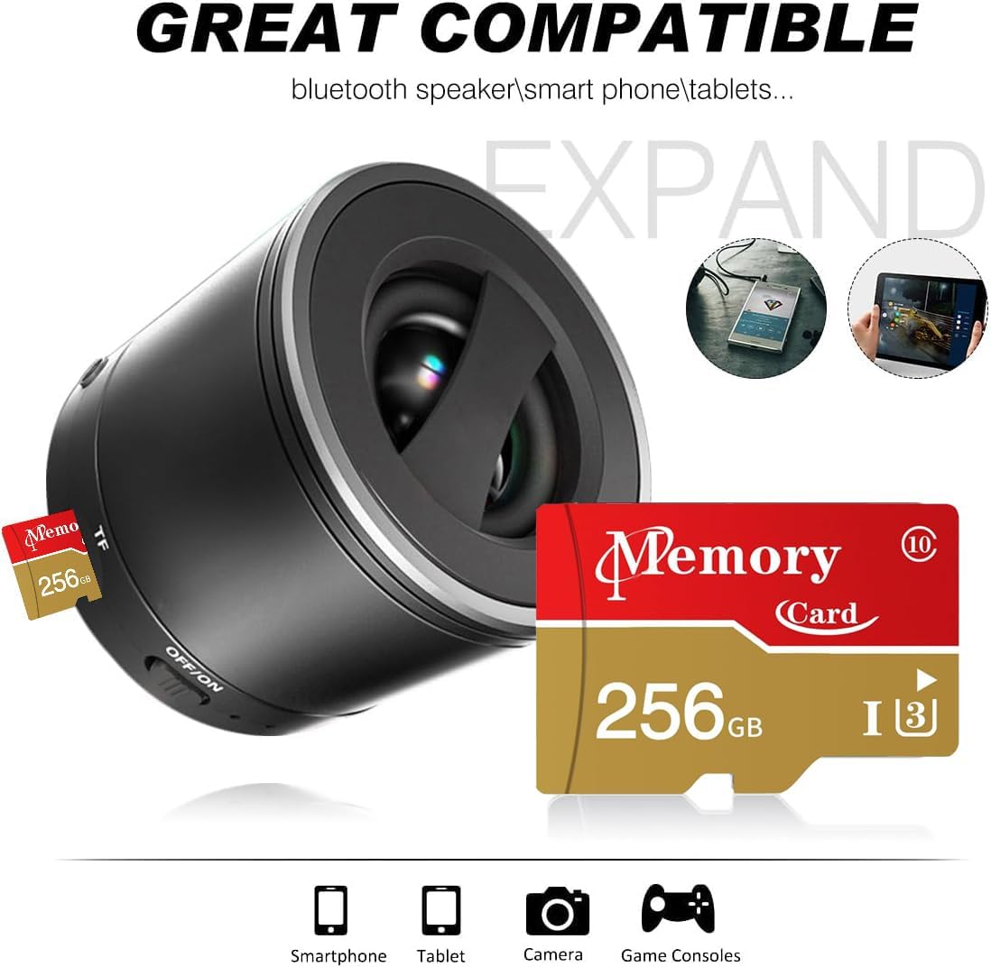 2 Pack Micro Card Memory Cards 256GB TF Card with 2 Adapter C10 U3 UHS-1 A1 for Camera/Smartphone/Drone/Dash Cam/Action Cam