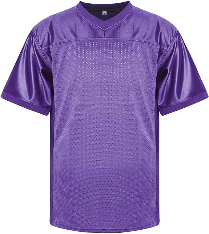 RE-HUO Blank Football Jersey Mesh Practice Athletic T-Shirt Plain Hip Hop Sports Jersey