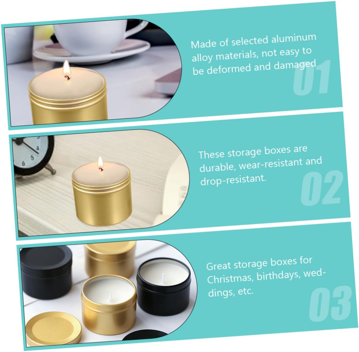 TEHAUX 20pcs Candle Containers for Scented Candles Empty Jars for Crafts for Home Decor Parties and Weddings