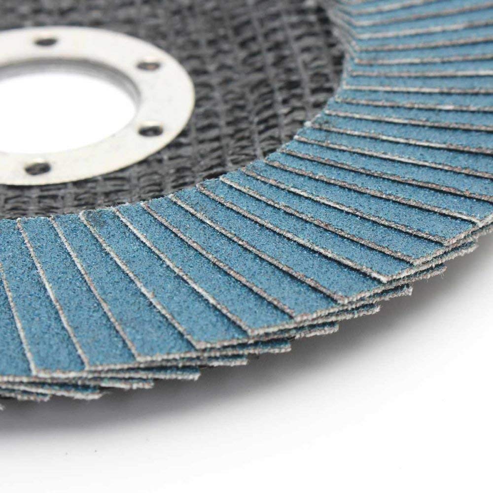 10PCS Dischi lamellari Professionali 125mm Dischi abrasivi da 5 Pollici 40/60/80/120 Ruote Abrasive per Grana Lame per smerigliatrice angolare, Grana 80