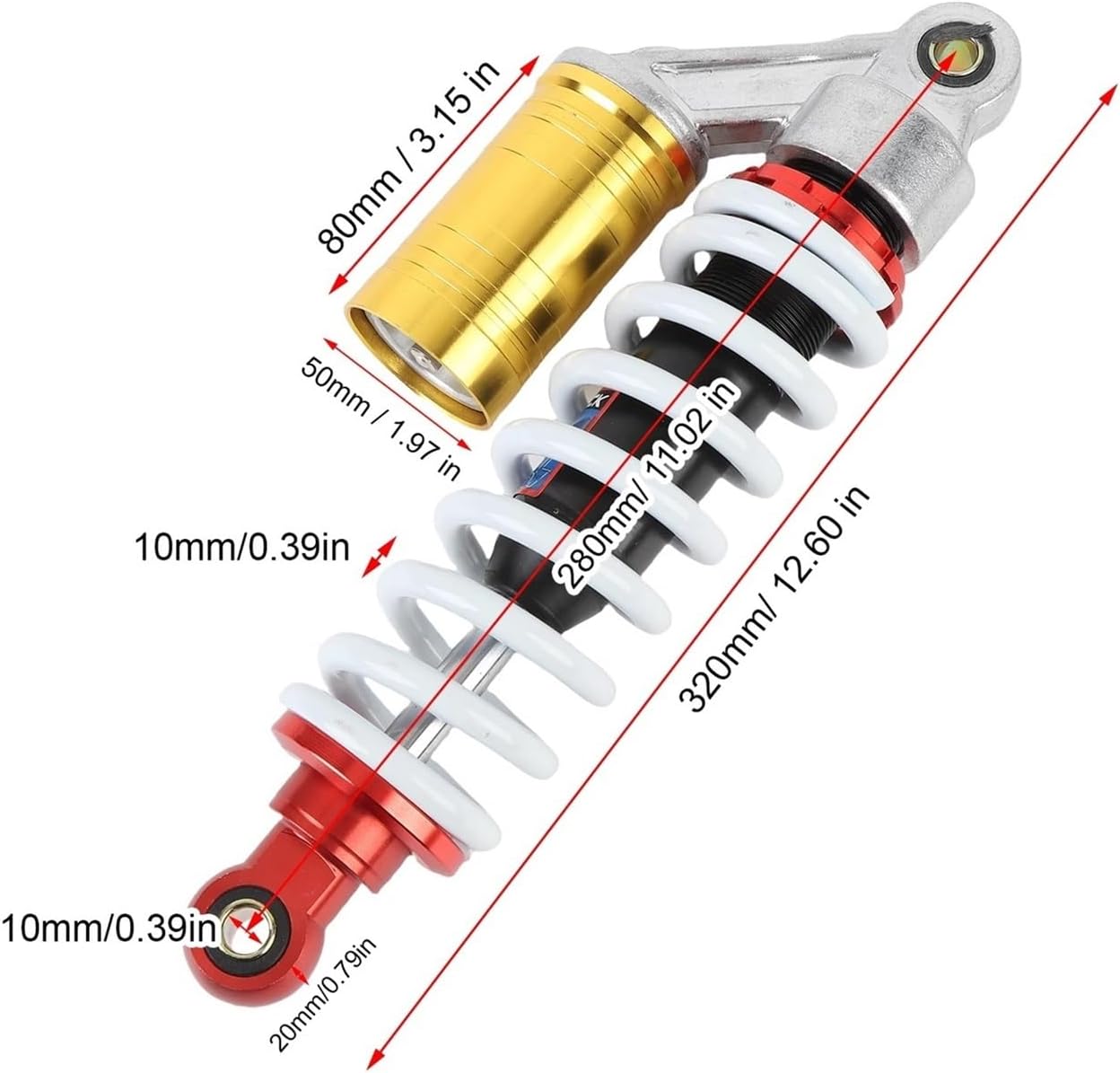 Motorcycle Adjustable Absorber Universal Accessories Motorcycle Shock Absorber Spring 280mm Suspension Damper Adjustable Damping Shockproof