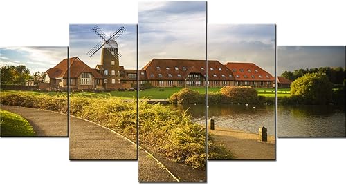 Vista 203 de Paisaje de 5 piezas pintura sobre lienzo