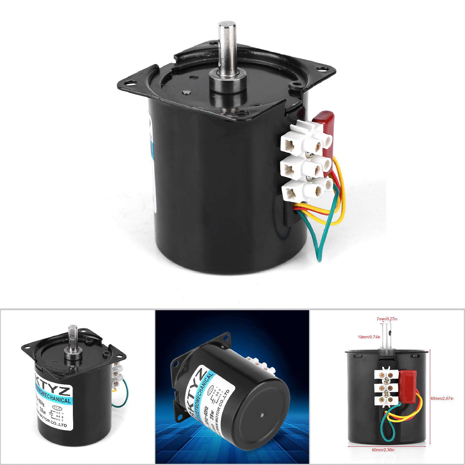 Motore sincrono 68KTYZ, motore a ingranaggi sincroni a magneti permanenti AC220V 28W CW/CCW(20rpm)