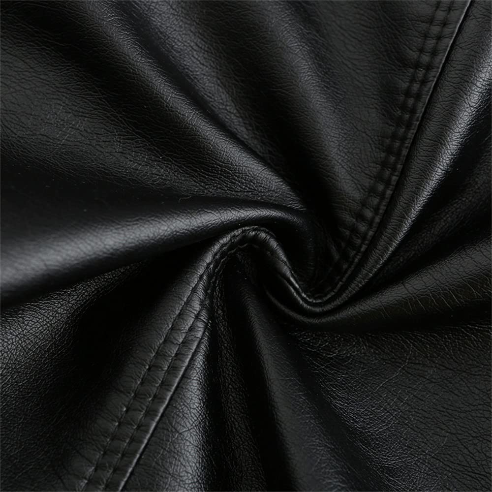 YFFUSHI Femme Veste en Simili Cuir Décontracté Style Motard PU Biker Blouson Cuir en Col Montant